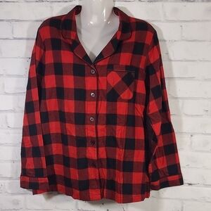NWOT Women's Buffalo Plaid Pajama Top, Med